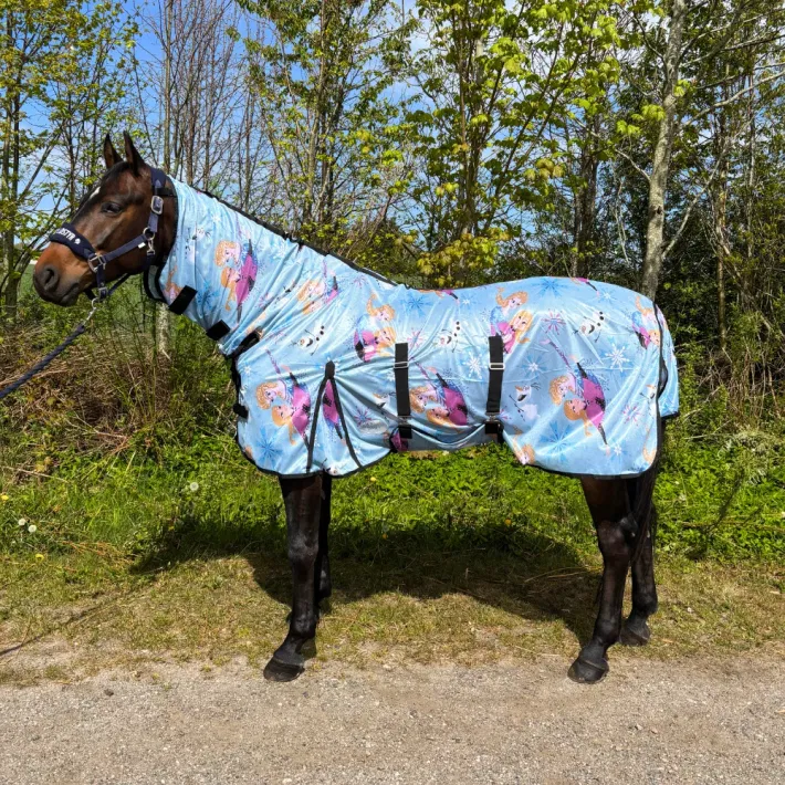 Blauw met motief